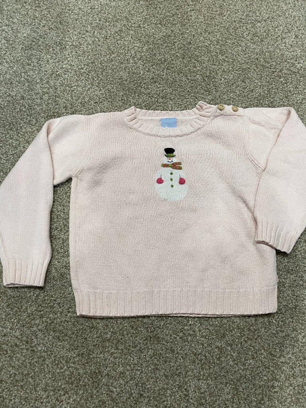 Bella Bliss Snowman Cotton Knit Sweater